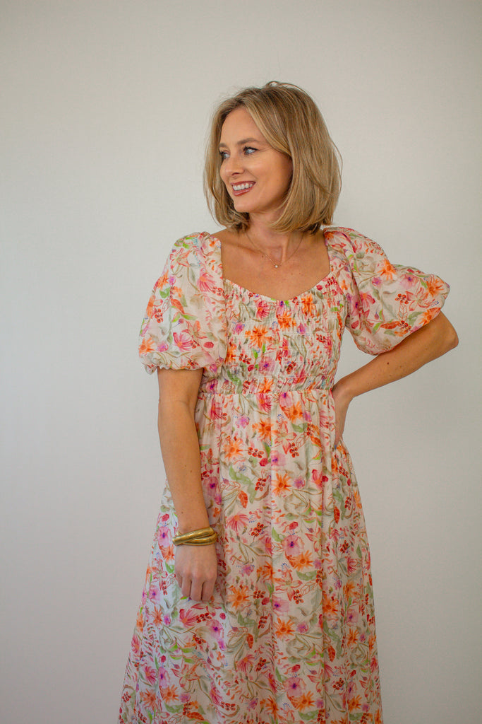 Floral-Puff-Sleeve-Smocked-Maxi-Dress