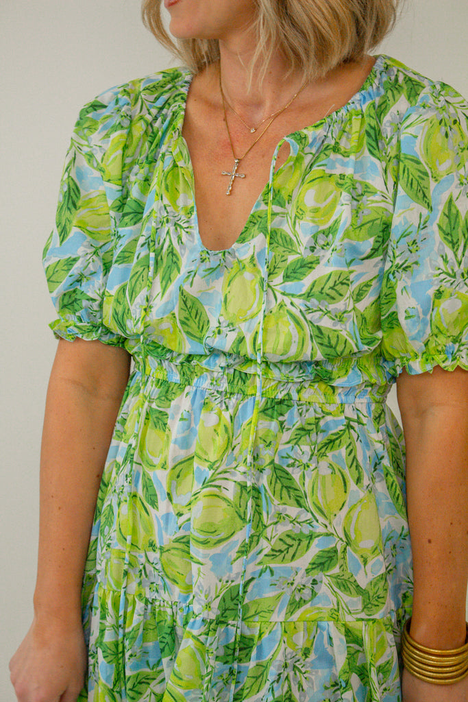 lemon_print_maxi_dress_with_smocked_waist_and_puff_sleeves