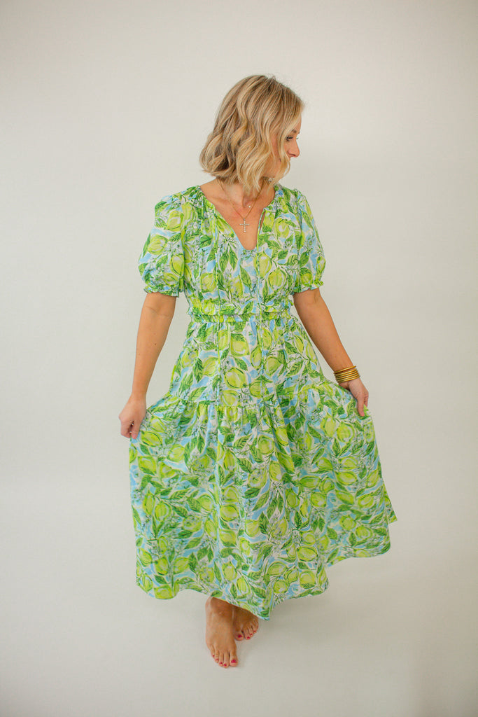 lemon_print_maxi_dress_with_smocked_waist_and_puff_sleeves