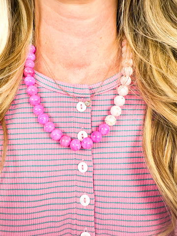 pink beaded necklace