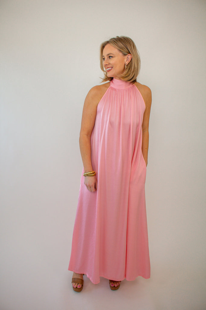 pink-halter-neck-flowy-maxi-dress